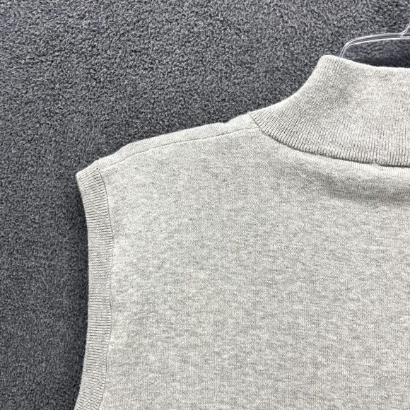 Oxford Golf Vest Men's Medium‎ Gray Knit Quarter Zip Lined High Rise Heather - Picture 14 of 16